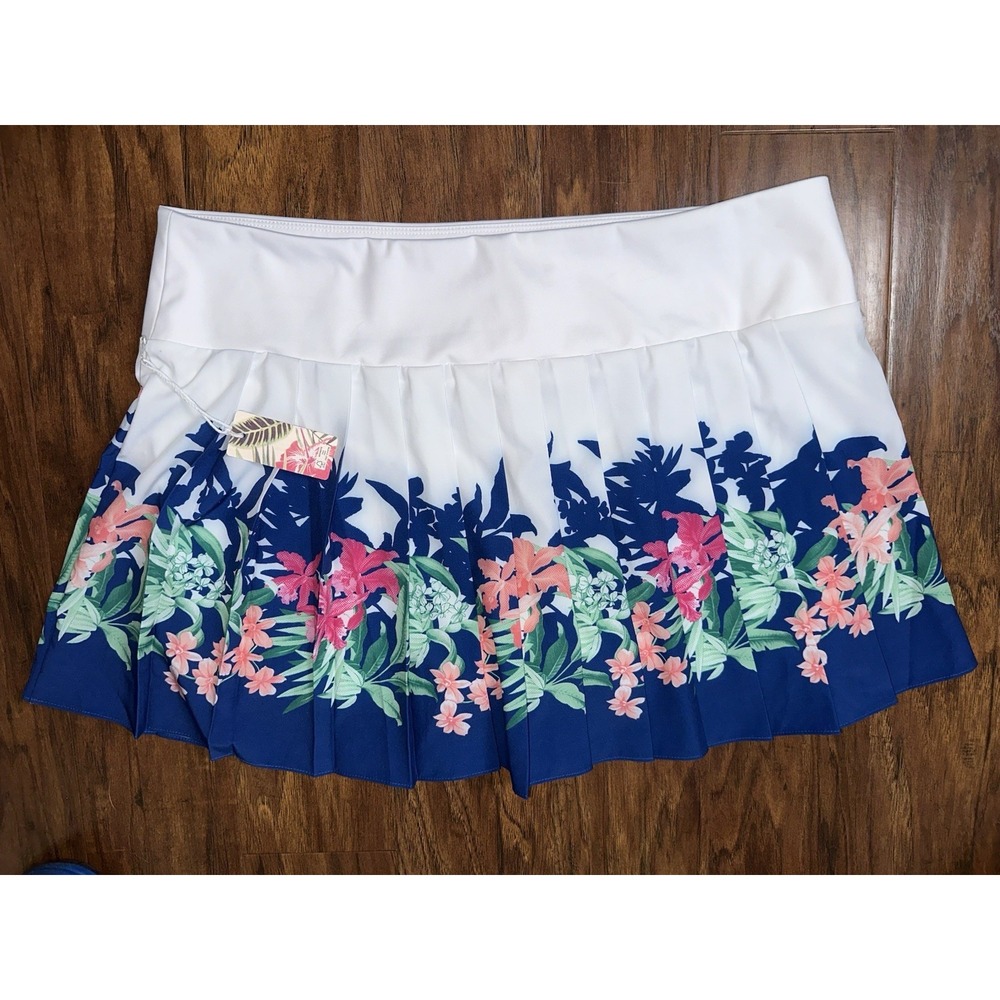 New Tommy Bahama Everyday Active Golf Tennis Pleated Skort Floral Pickleball - Picture 3 of 8